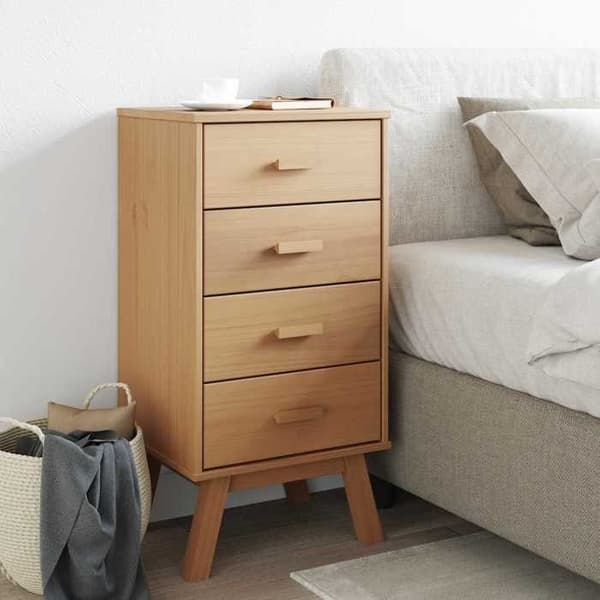Maison Exclusive - Natbord OLDEN brun solid fyrretræ kastanj