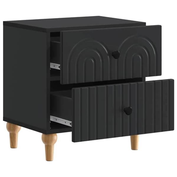 Maison Exclusive - Natbord 2 stk Sort 43 x 34,5 x 48 cm Ingeniørtræ