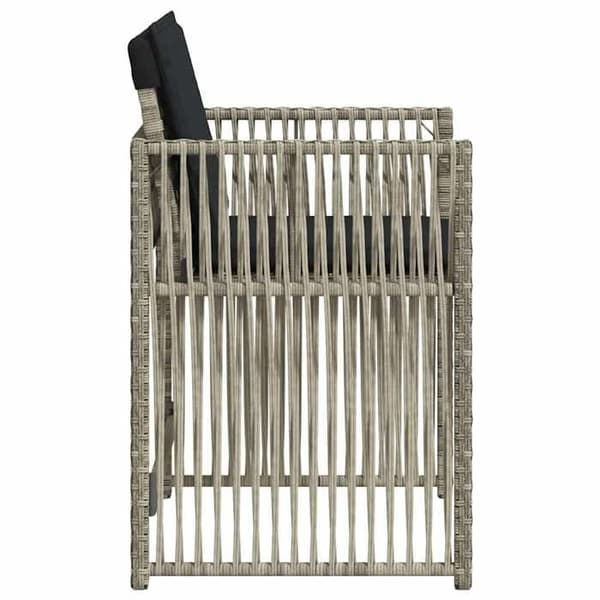 Maison Exclusive - Havestole med puder sæt af 4 lys grå poly rattan ljusgrått