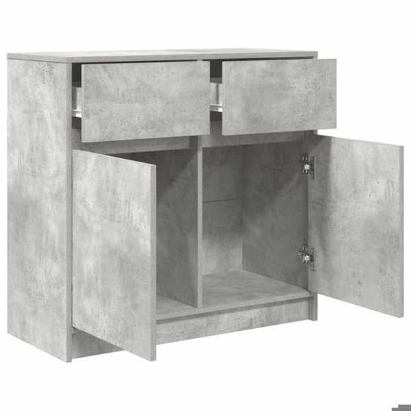 Maison Exclusive - Buffé med grå betonglåda 80x34x76 cm ingenjörsträ Betonggrå