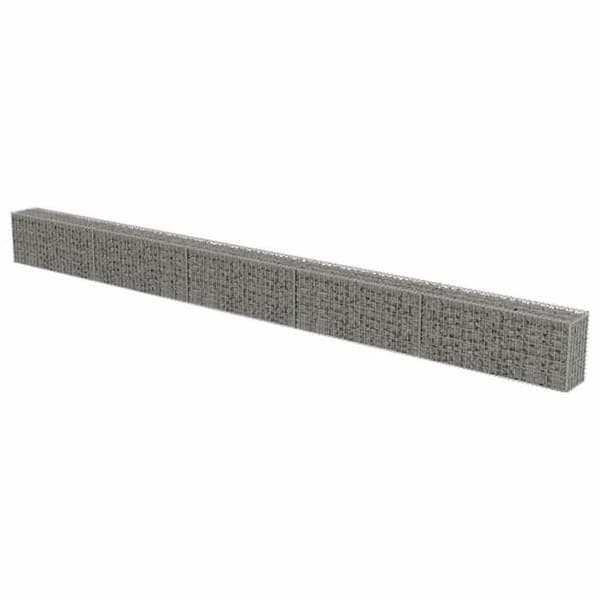 Maison Exclusive - Gabionvägg med galvaniserade stålskydd 600x30x50 cm