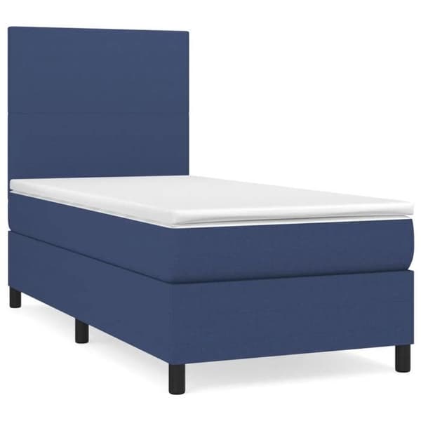 Maison Exclusive - Sengestel med springmadras Blå 90x200 cm Stof