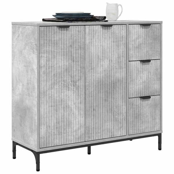 Dressoar - MAISON EXCLUSIVE - Rektangulär buffé - Betonggrå - Ingenjörsträ - 89,5 x 33 x 82 cm Betonggrå