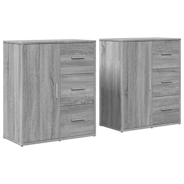 Maison Exclusive - Bufféer 2 st sonoma grå 60x31x70 cm ingenjörsträ