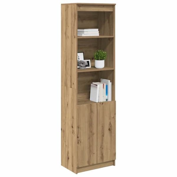 Maison Exclusive - Buffé hög ek hantverk 50x35x180 cm ingenjörsträ