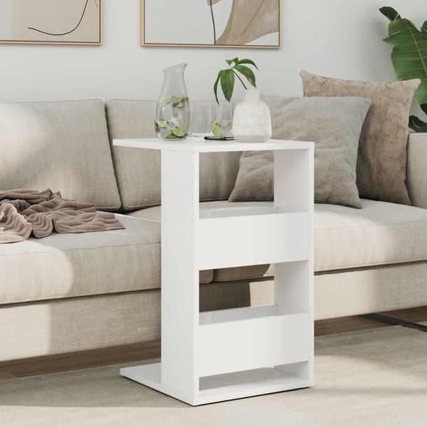 Sidobord - MAISON EXCLUSIVE - 40 x 35 x 60,5 cm - Vit - Ingenjörsträ - Rektangulär Vit