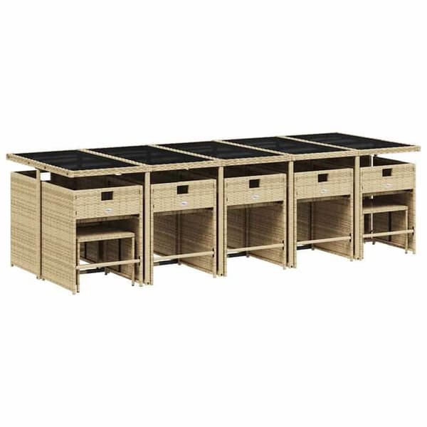 Maison Exclusive - Puutarhakalusteryhmä ja tyynyt 15 kpl beige beige