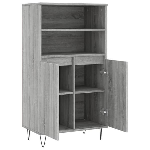Maison Exclusive - Buffé hög Sonoma grå 60x36x110 cm Ingenjörsträ
