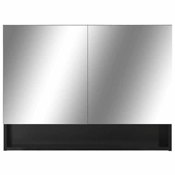 Maison Exclusive - LED Peilikaappi Musta 80x15x60 cm MDF