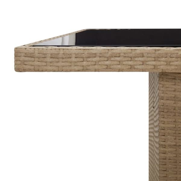 Maison Exclusive - 9-delars trädgårdsbistro-set med beige kuddar i polyrotting