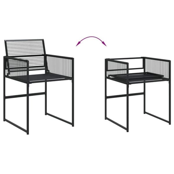 Maison Exclusive - Trädgårdsset 5 delar Svart Flätad Resin Sort