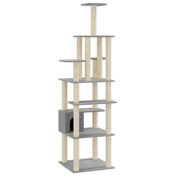 Maison Exclusive - Kissanpuita, jossa on sisalraapimat, vaaleanharmaa 183 cm ljusgrått