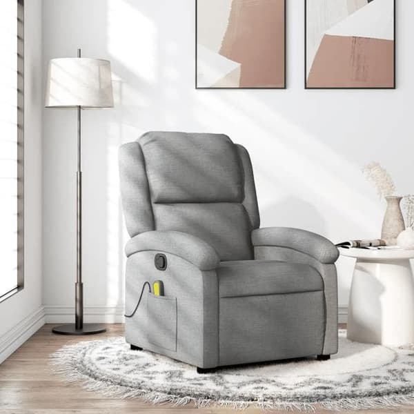Maison Exclusive - Lænestol med massagefunktion i lys grå stof