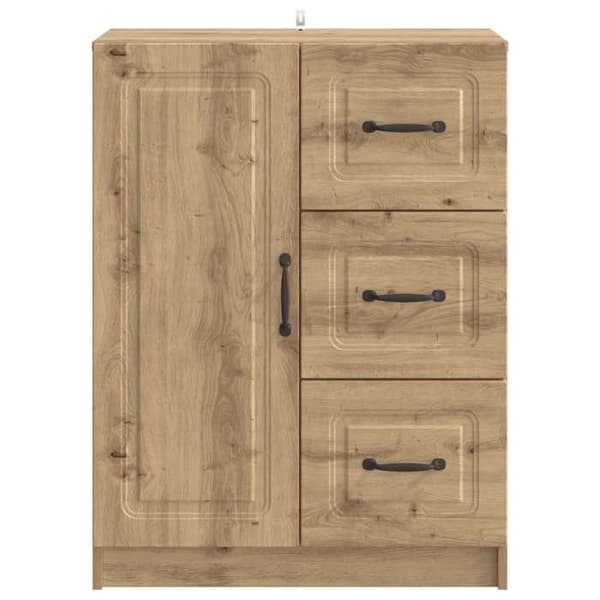 Maison Exclusive - Buffet i håndlavet egetræ 66 x 34,5 x 87 cm Ingeniørtræ