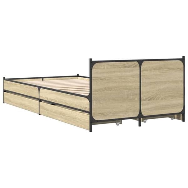 Maison Exclusive - Sengestel med skuffer uden madras egetræ sonoma 75x190 cm