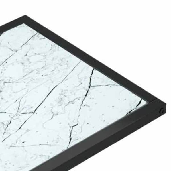 Maison Exclusive - Skrivbordstablå i marmor vit 50x35x65cm Härdat glas Vit marmor