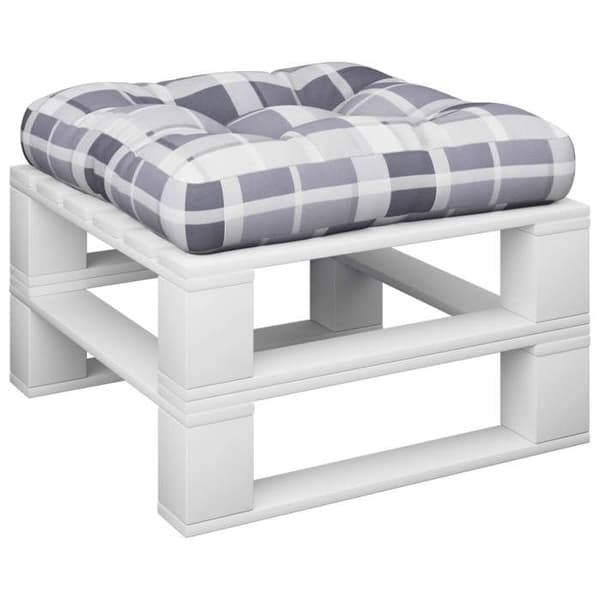 Maison Exclusive - Kudde av pallgrå rutor 58x58x10 cm tyg