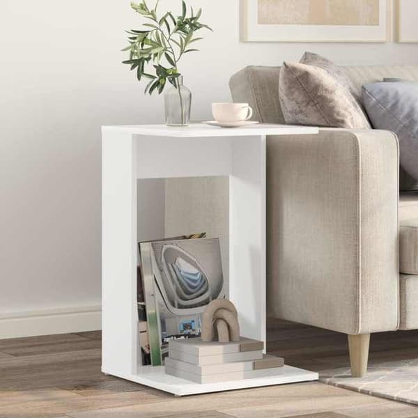Sido bord - EXKLUSIV HEM - 40 x 38 x 62,5 cm - Vit - Ingenjörsträ - Rektangulär Vit