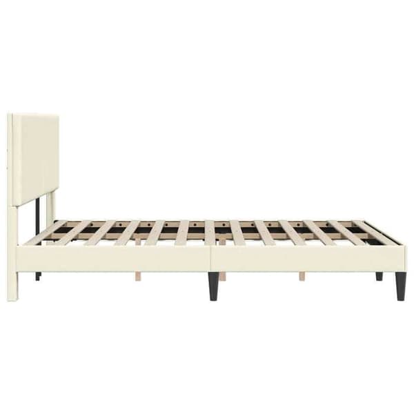 Maison Exclusive - Sängram Creme 120 x 200 cm Tyg i ribbad sammet