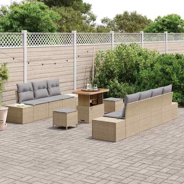 Trädgårdsmöbler - EXKLUSIVT HUS - 10 delar - Beige - Modulär design - Väderbeständig beige