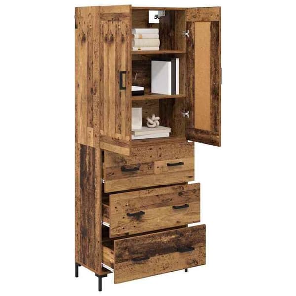 Maison Exclusive - Korkea Kaappi 2 kpl Vanha Puu 69,5 x 34 x 180 cm