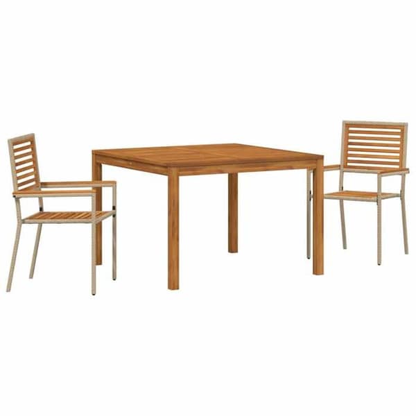 Maison Exclusive - Sæt af 3 pc. spisebord til haven Beige beige