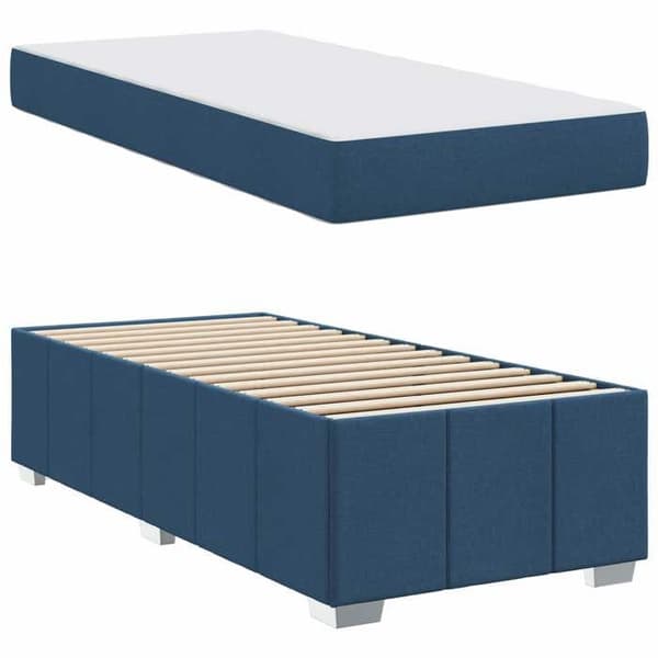 Maison Exclusive - Sängram med madrass Blå 90 x 200 cm tyg Blå