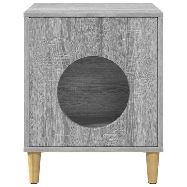 Kattemiljø - EKSKLUSIVT HUS - Sonoma grå - Rektangulær - Ingeniørtræ - 42,5 x 40 x 53 cm Sonoma grå