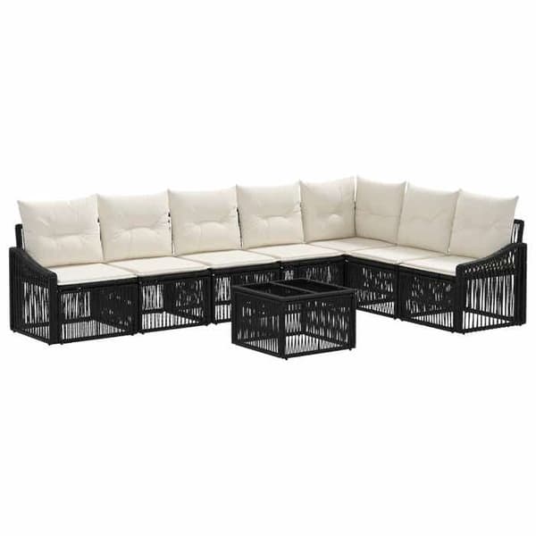 Maison Exclusive - 8 stk. have-sofa sæt i sort polyrotin