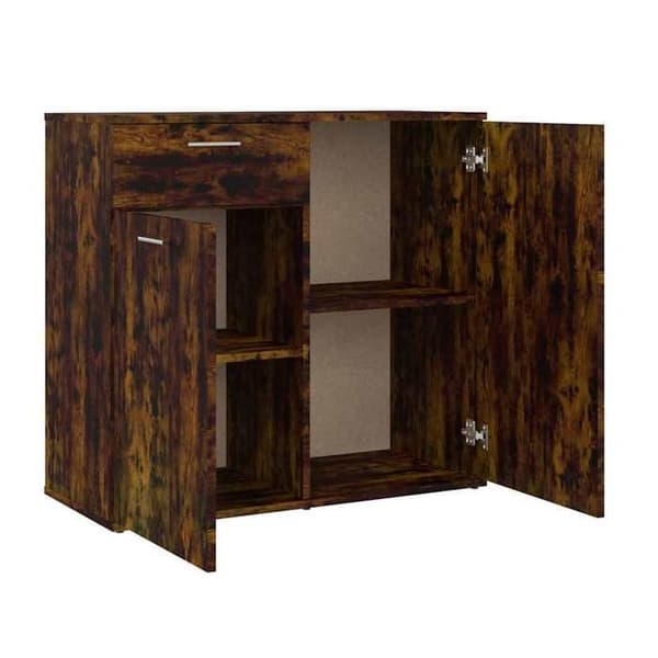 Maison Exclusive - Buffet Røget Eg 80x36x75 cm Ingeniørtræ