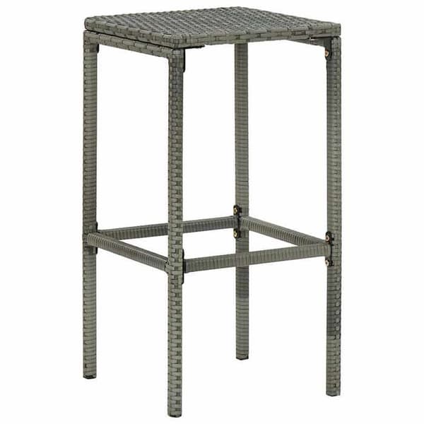 Maison Exclusive - Barstolar med kuddar, set om 3, grå vävd resin