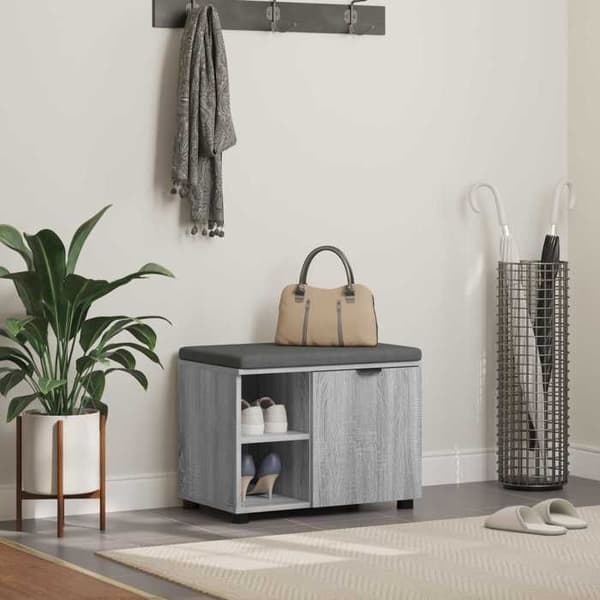 Maison Exclusive - Entrémöbel med grå Sonoma-kudde 60 x 38 x 46 cm