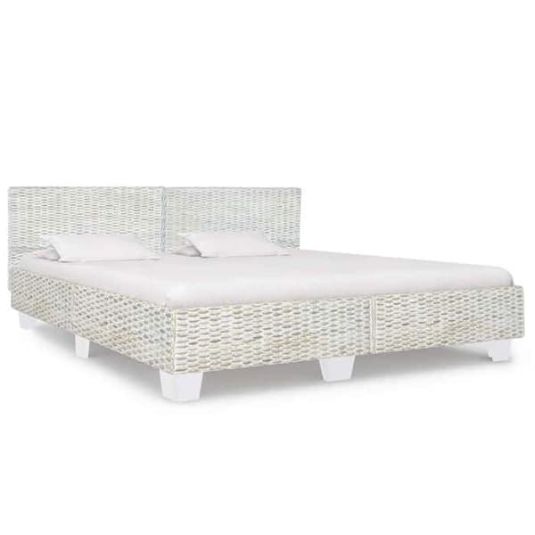 Sengestel - Eksklusiv Hus - Håndvævet Rattan - Grå - 180 x 200 cm Grå