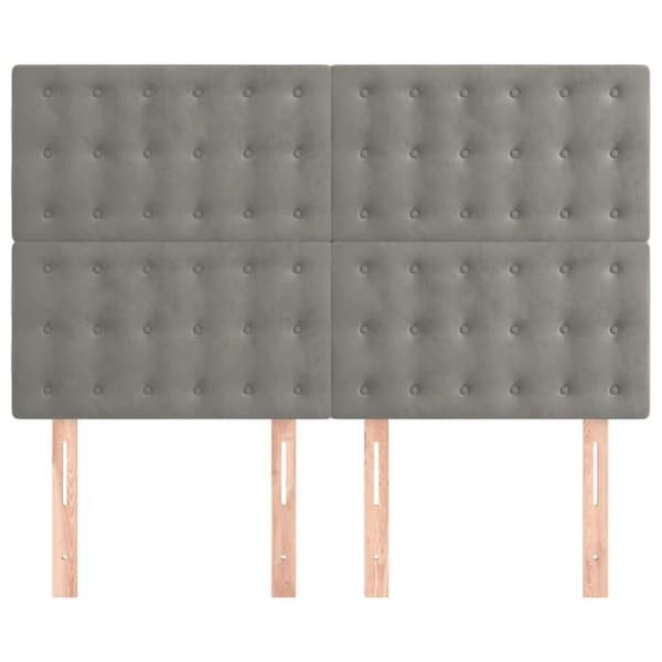Maison Exclusive - Hovedgærde Lys grå 144 x 5 x 118/128 cm Velour Ljusgrått