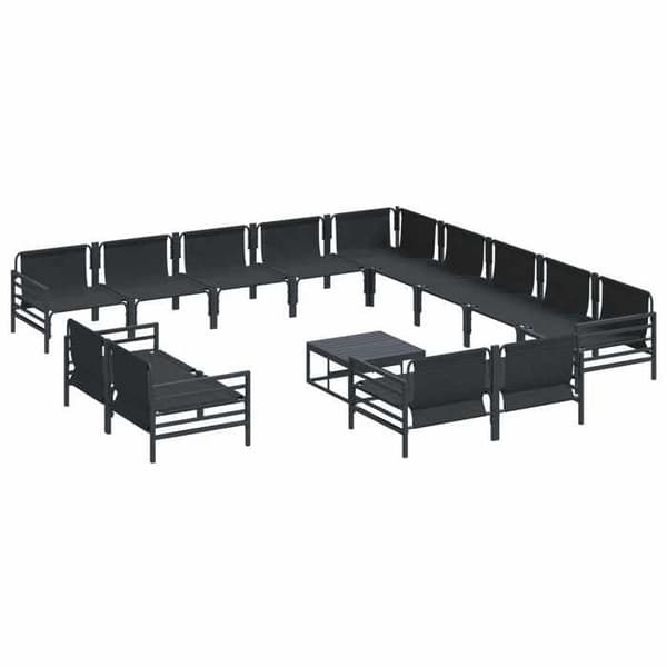 Maison Exclusive - 14 osan musta terassikalustesetti