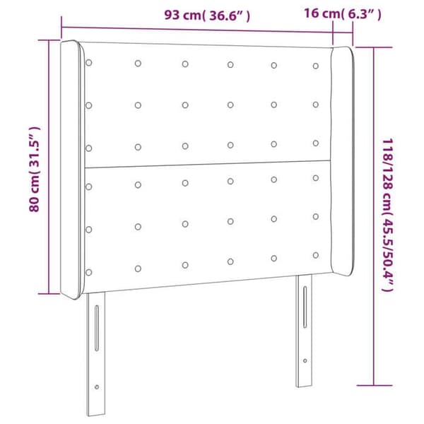 Maison Exclusive - LED Hovedgærde Cappuccino 93x16x118/128 cm Simil læder