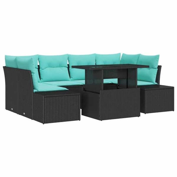 Lounge-soffor - MAISON EXCLUSIVE - 7-delat set - 6 platser - Poly rattan & stål - Väderbeständig