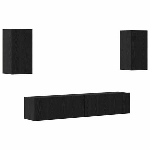 Maison Exclusive - TV-møbel sæt 4 dele 80 x 30 x 30 cm Sort eg svart ek