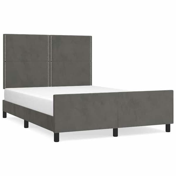 Maison Exclusive - Sängram utan madrass mörkgrå 140x190 cm sammet