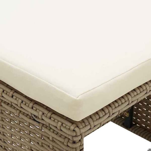 Maison Exclusive - Trädgårdsstolar set om 4 med kuddar i flätad resin Beige beige