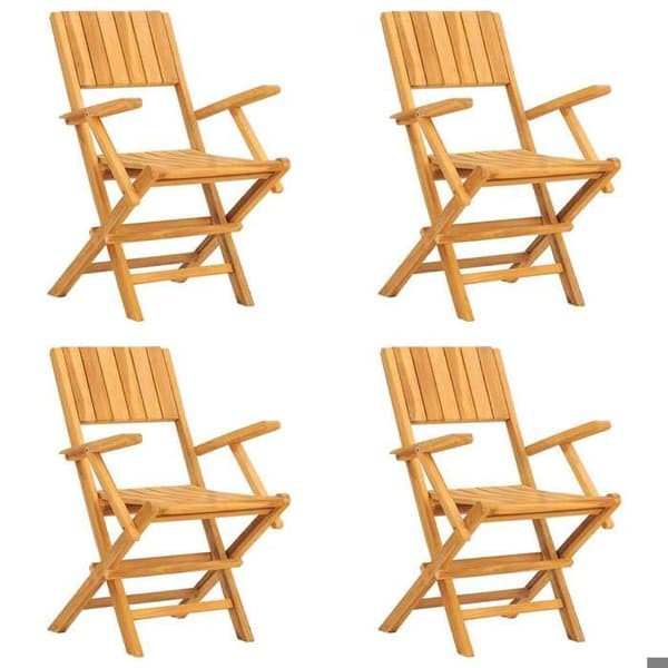 Maison Exclusive - Fällbara stolar, set om 4, 55 x 61 x 90 cm, i massivt teakträ