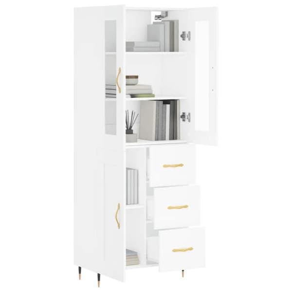 Maison Exclusive - Buffé hög Vit 69,5x34x180 cm Ingenjörsträ