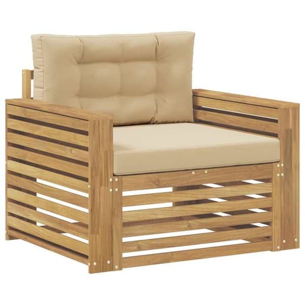 Maison Exclusive - Valkoinen ja beige polyesterista valmistettu ulkokaluste