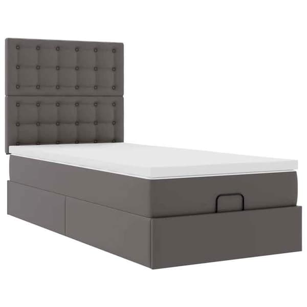 Sängsoffa - Maison Exclusive - Grå konstläder - 90x190 cm - Hydraulisk förvaring Grå