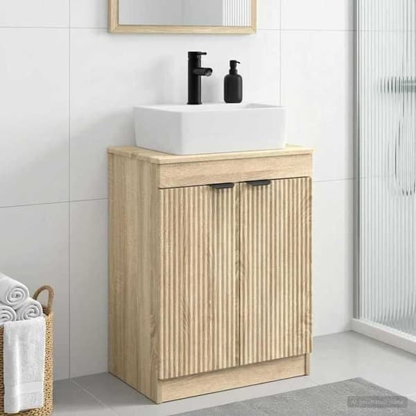 Maison Exclusive - Badeværelsesmøbel med vask Eg Sonoma 54 x 35 x 83 cm
