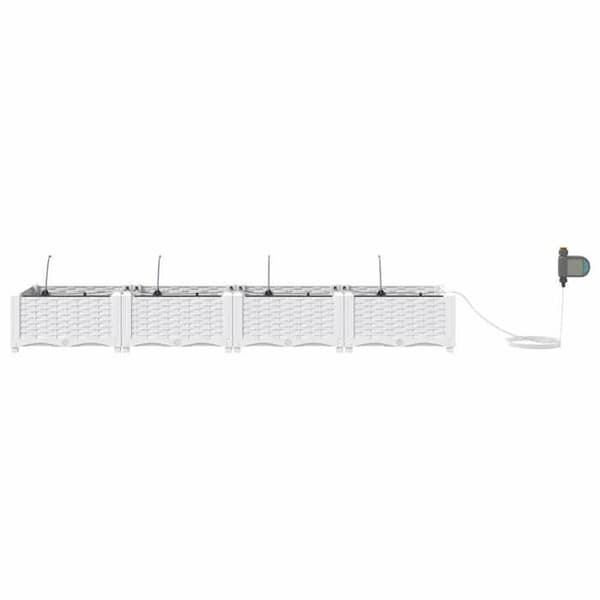Trädgårdskrukor - EXKLUSIV HEM - 160 x 40 x 22 cm - Vit - Polypropen - Pack 4 Vit
