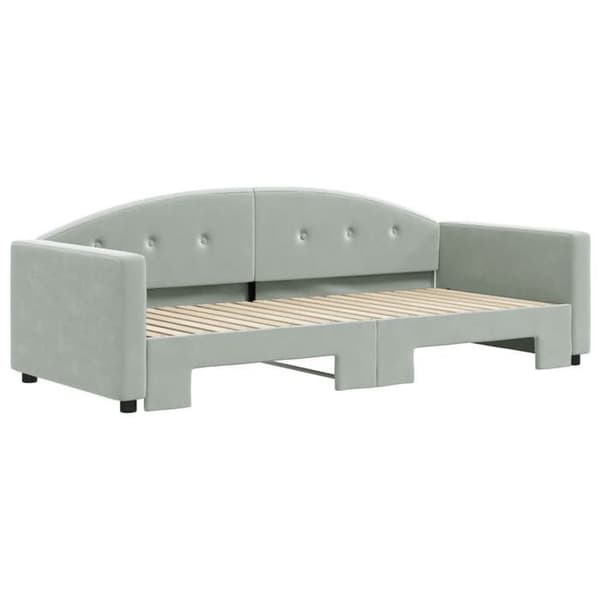 Maison Exclusive - Dagbädd med utdragssäng ljusgrå 90x190 cm sammet Ljusgrått