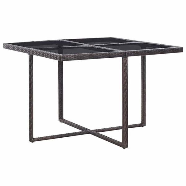 Maison Exclusive - Utomhusmatgrupp med kuddar 9 delar Flätad resin