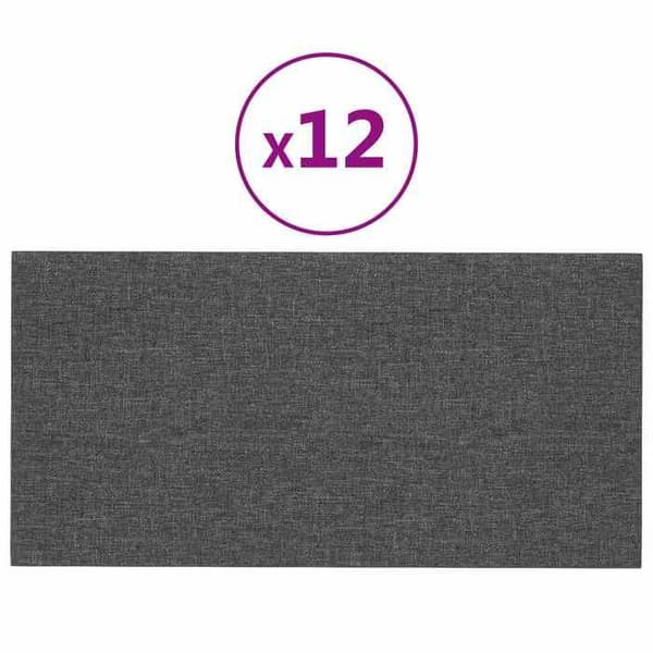 Maison Exclusive - Væghovedgærde 12 pc 60 x 30 cm Mørkegrå stof