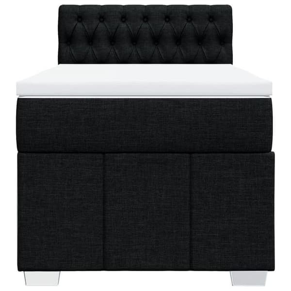 Maison Exclusive - Seng med lamelbund og madras Sort 90x200 cm Stof